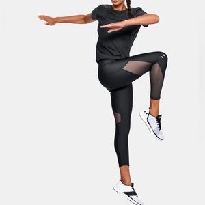 NWT Under Armour Black Women's Heatgear® Armor Mesh Leggings.